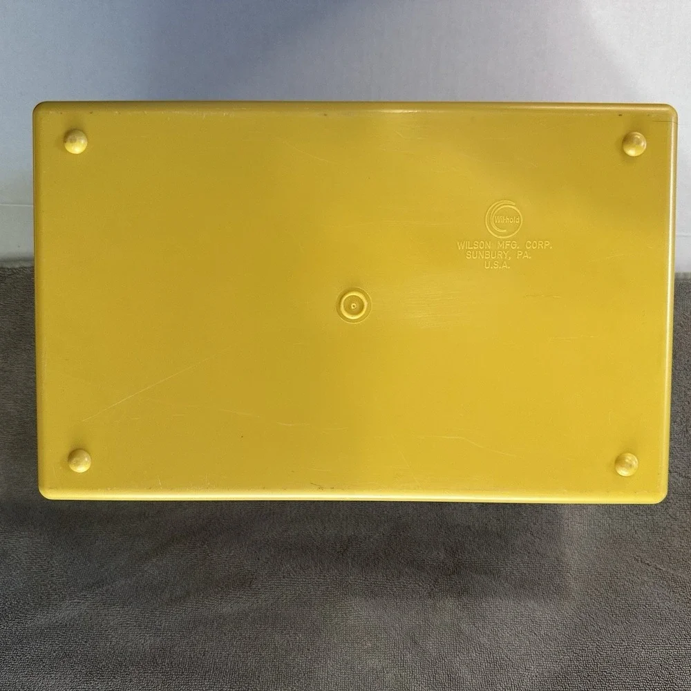 Vintage Wil-hold Wilson Mfg Corp Sewing Box W/Tray Yellow Plastic MCM